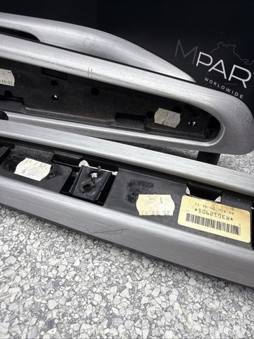 01-06 BMW E46 M3 Brushed Aluminum/Black Door Trim Armrests Front Rear Coupe