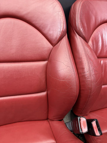OEM BMW E46 M3 Coupe Leather Seats Door Panels Interior Imola Red Powered Heated