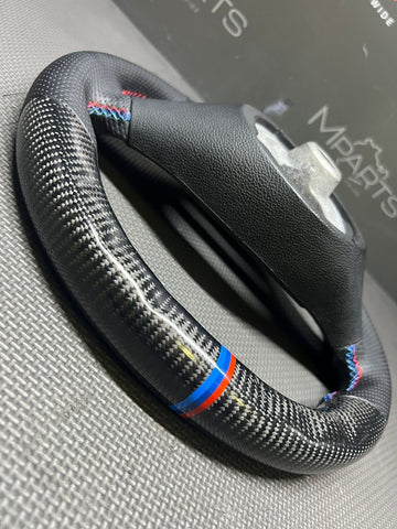 08-13 BMW E90 E92 E93 M3 OHC Carbon fiber Steering Wheel Tri Stitched Manual