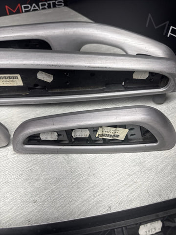 01-06 BMW E46 M3 Convertible Interior Armrests Trim Set Brushed Aluminum *Notes*