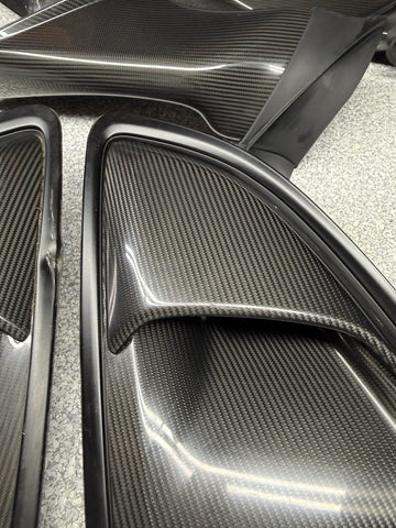 OEM Porsche 718 Cayman 982 GT4RS Weissach Carbon Air Intake Trims Set 982853990