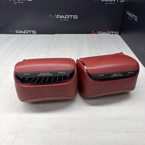 BMW 01-06 E46 M3 Convertible Rear Headrests Head Rests Imola Red OEM *Tab