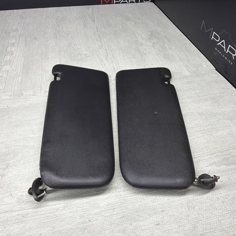 1984-1993 BMW E30 3-Series Factory Sun Visor Pair Anthracite Vinyl OEM *Notes*