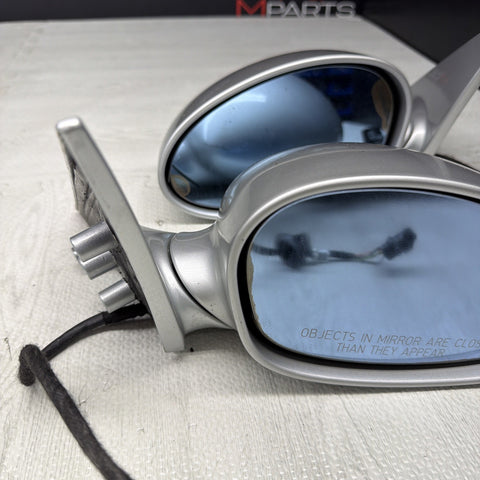 01-06 BMW E46 M3 Side View Door Mirrors Pair Titanium Silver *Notes*