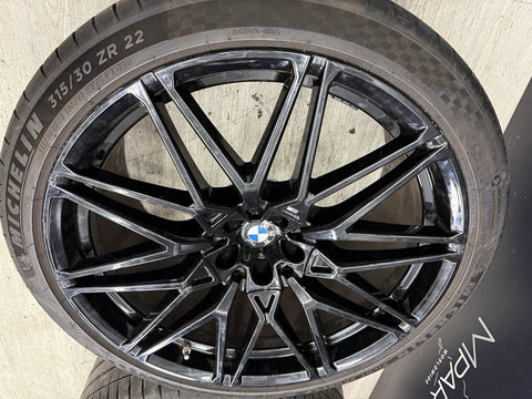 BMW 18-24 X5M X6M Competition 21" 22" Rims Wheels OEM 818M Gloss Black