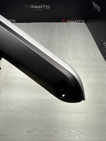01-06 BMW E46 M3 Brushed Aluminum/Black Door Trim Armrest Right Front Passenger