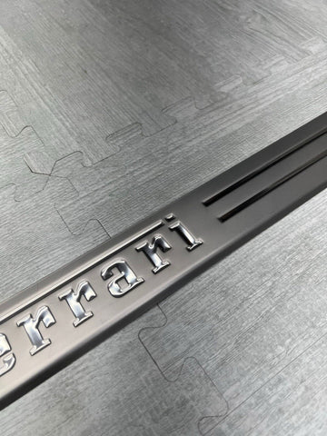 15-19 FERRARI 488 GTB GENUINE DOOR SILL SCUFF PLATE LOGO EMBLEM BADGE