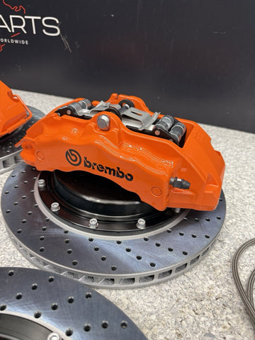 NEW 01-06 BMW E46 M3 BREMBO Big Brake Kit Orange Calipers Rotors Set Plug Play