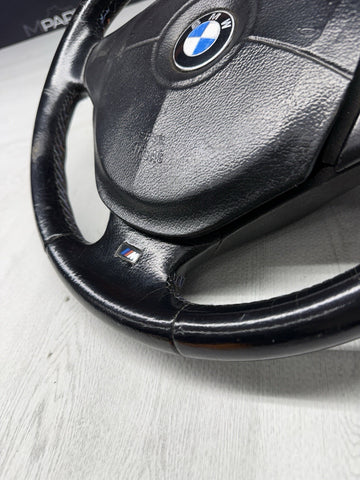 1996 - 2002 BMW E36 Z3 M M3 Leather Steering Wheel Black 3 Spoke 32342229487 OEM