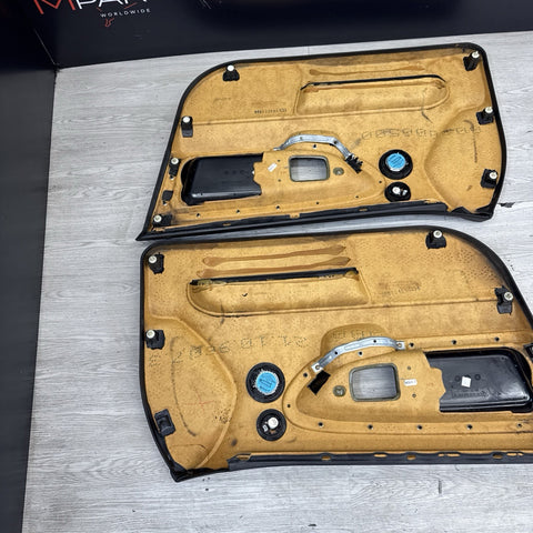 92-98 BMW E36 Sedan Front Interior Door Panel Card Pair Black Nappa OEM *Notes*