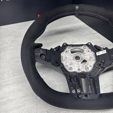 OEM BMW M3 G80 G82 M4 Custom Flat Bottom  Steering Wheel Alcantara Black Ring