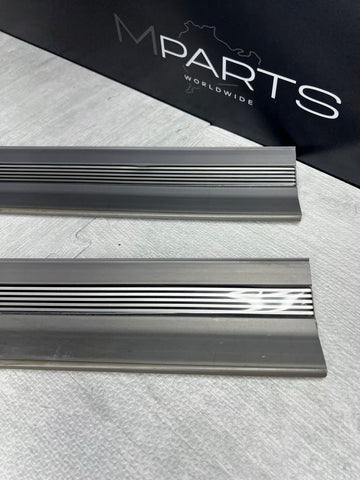 96-99 BMW E36 M3 Coupe Door Sills Trims Pair Dove Grey OEM