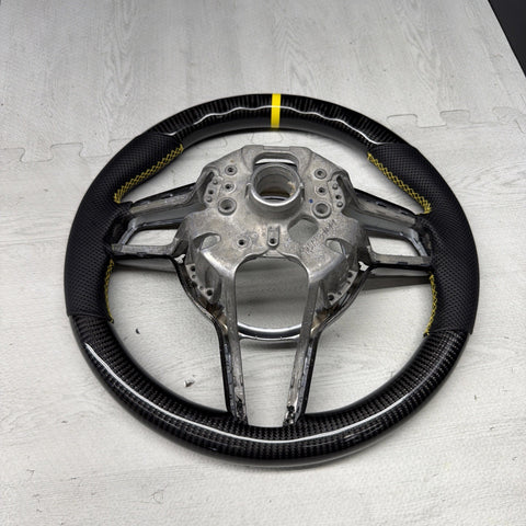 Porsche 911.1 GT3 2015 Steering Wheel Carbon Fiber PDK Carbon Trim Yellow
