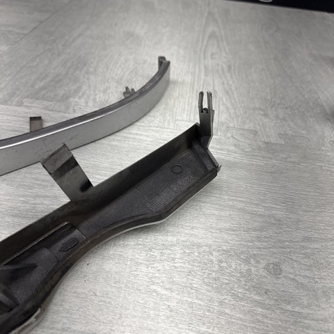 BMW E46 M3 01-06 FRONT RIGHT LEFT HEADLIGHT MOLDING PAIR TITAN SILVER *Notes*