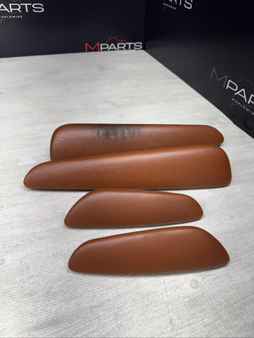 01-06 BMW E46 M3 Convertible Door Upper Arm Rest Armrest Pads Cinnamon *Damaged*