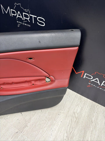 01-06 BMW E46 M3 FRONT RIGHT PASSENGER SIDE DOOR PANEL CARD IMOLA RED OEM