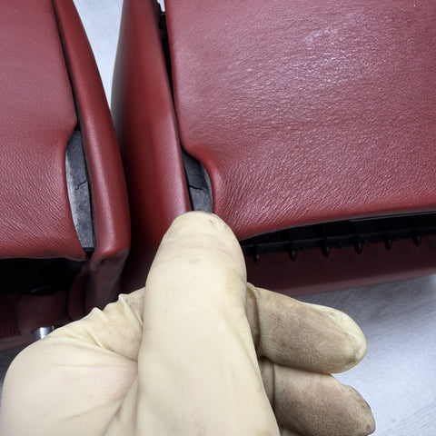 BMW 01-06 E46 M3 Convertible Rear Headrests Head Rests Imola Red OEM *Tab