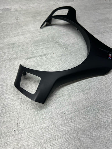 08-13 BMW E90 E92 E93 M3 Lower Steering Wheel Trim Cover Plate Black
