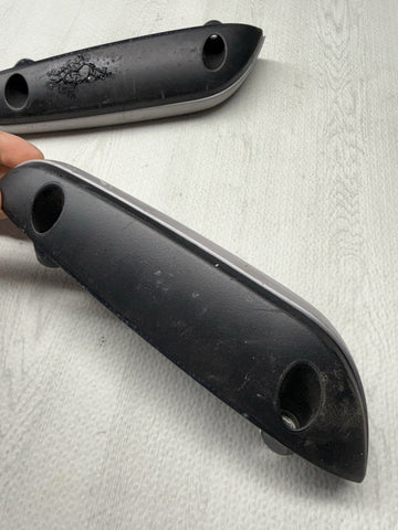 01-06 BMW OEM E46 M3 Convertible Brushed Aluminum/Black Trims Armrests Rear Pair