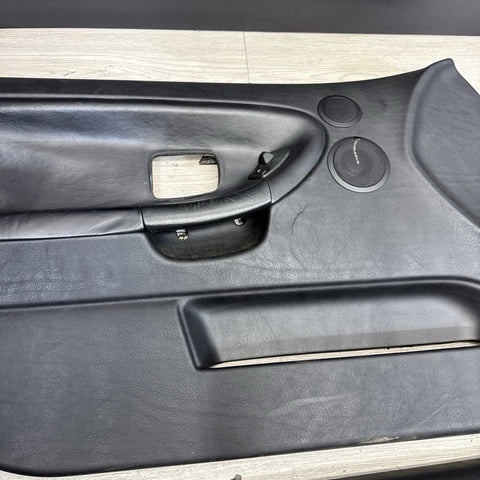 92-98 BMW E36 Sedan Front Interior Door Panel Card Pair Black Nappa OEM *Notes*