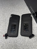 1999-2003 BMW E39 M5 Sun Visor Visors Black Nappa Leather Stitched Set OEM