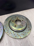 Pair Set of 2 Rear Brembo Brake Disc Rotors X-Drilled Sport BMW E46 330i