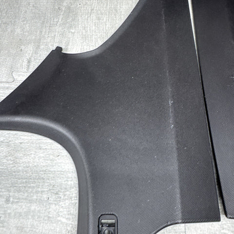 BMW E90 M3 08-11 Sedan Rear Windshield Upper C Pillar Cover Trims Set Black OEM