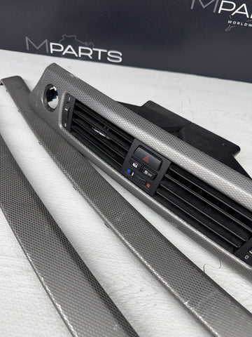 09-13 OEM BMW E92 E93 335is Dash Glacier Silver Aluminum Interior Trim Set