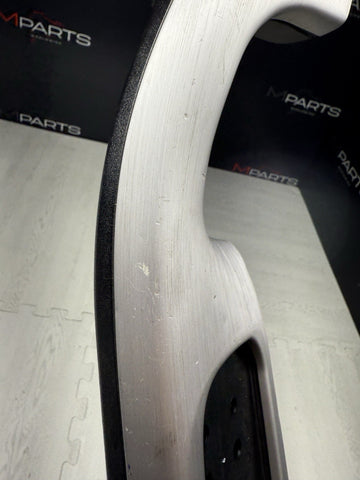 01-06 BMW E46 M3 Brushed Aluminum/Black Door Trim Armrest Right Front Passenger