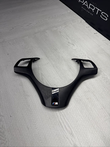08-13 BMW E90 E92 E93 M3 Lower Steering Wheel Trim Cover Plate Black
