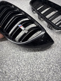 BMW 15-20 F80 F82 F83 M3 M4 Bumper Kidney Grilles Black OEM