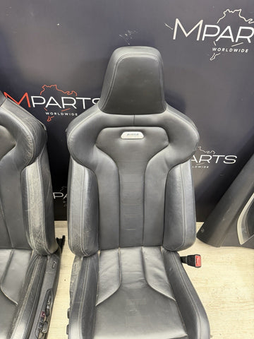 BMW 15-20 F82 M4 Coupe Merino Black Leather Seats & Panels Set