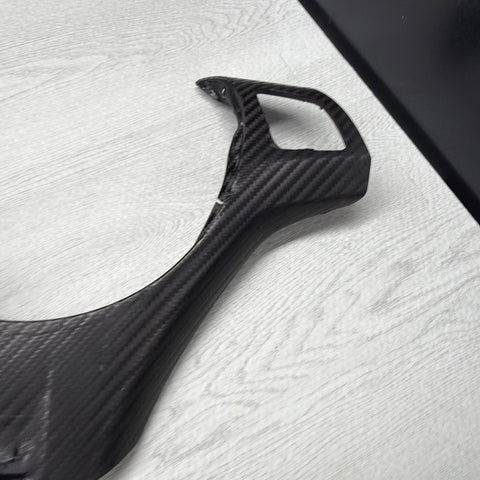 08-13 BMW E90 E92 E93 M3 Lower Steering Wheel Trim Cover Plate Black Wrapped