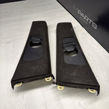 GENUINE BMW E46 B Pillar Trims Column Cover Pillars Pair Black *Peeling*