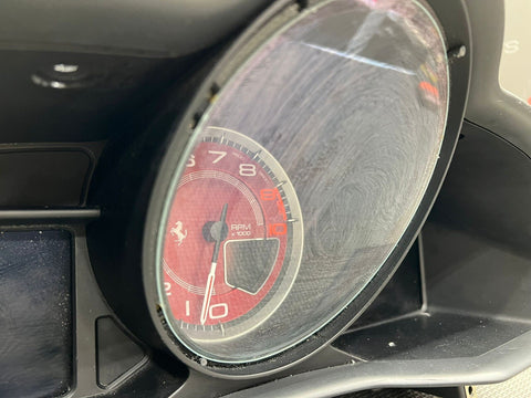 10-15 Ferrari 458 Italia Red Guage Cluster Speedometer Black Trim 81875700