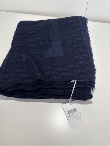 NEW Christian Dior WW Plaids D Oblique Summer Blanket C540 Navy Blue