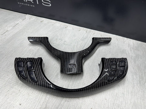 BMW E46 M3 01-06 Carbon Fiber Steering Wheel Lower Upper Trim