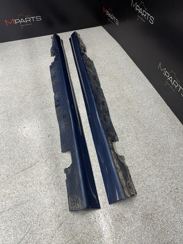 01-06 BMW E46 M3 Rocker Panel Side Skirts OEM Topaz Blue