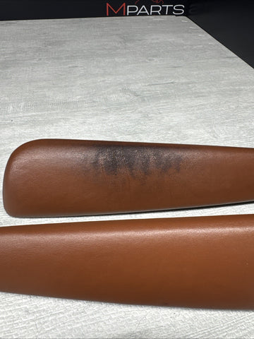 01-06 BMW E46 M3 Convertible Door Upper Arm Rest Armrest Pads Cinnamon *Damaged*