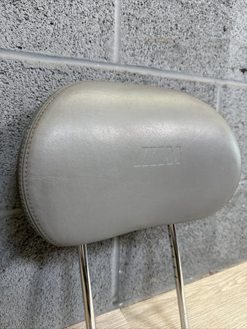 2001-2006 BMW E46 M3 Coupe Grey Front Headrests Head Rests Pair OEM