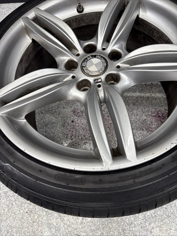 OEM BMW F10 F13 Front Wheel Rim 19x8.5 ET33 Double Spoke Style 351 Silver *Crack