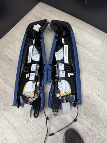 BMW 21-26 G82 M4 Coupe Rear Seat Seats Bolster Bolsters Fjords Blue Leather