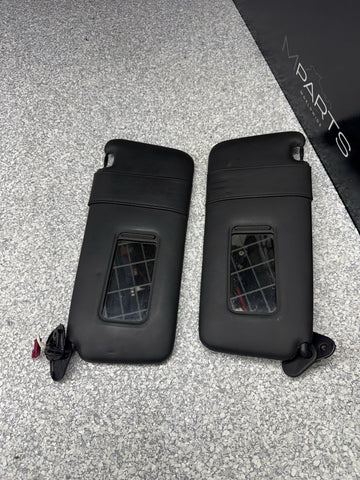 1999-2003 BMW E39 M5 Sun Visor Visors Black Nappa Leather Stitched Set OEM