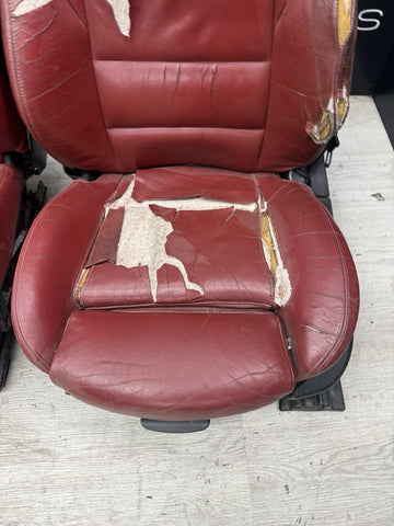 01-06 BMW E46 M3 Convertible Interior Front Heated Seats Imola Red