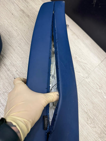 BMW 21-26 G82 M4 Coupe Rear Seat Seats Bolster Bolsters Fjords Blue Leather