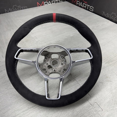 PORSCHE 991 GT3 991.2 GT 3 RS 997.2 BLK LEATHER PDK SHIFT STERRING WHEEL RED TOP