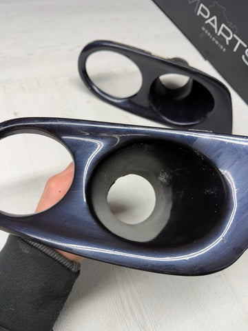 01-06 BMW E46 M3 FRONT FOG LIGHT COVERS SURROUND TRIMS AFTERMARKET BLACK