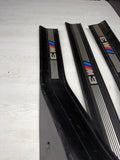 95-99 OEM BMW E36 M3 Sedan Door Sills Plates Covers Black *Missing 1 Front