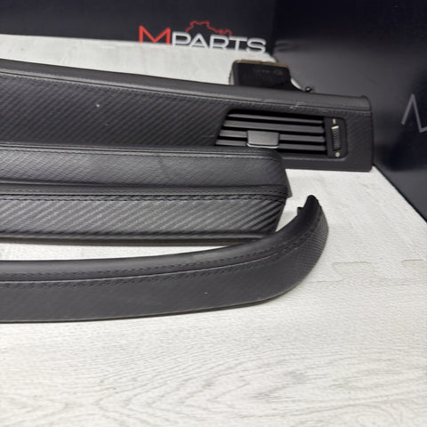 08-11 BMW E90 M3 Sedan Interior Dashboard Door Leather Carbon Fiber Trim Set OEM