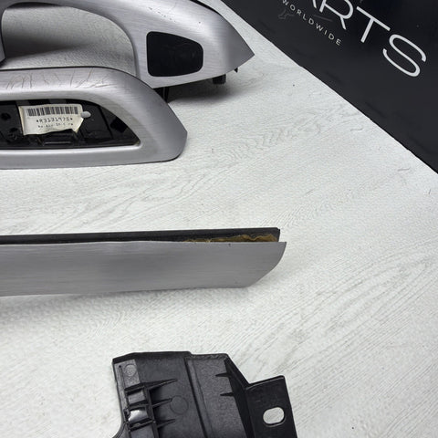 01-06 BMW E46 M3 Convertible Interior Armrests Trim Set Brushed Aluminum *Notes*